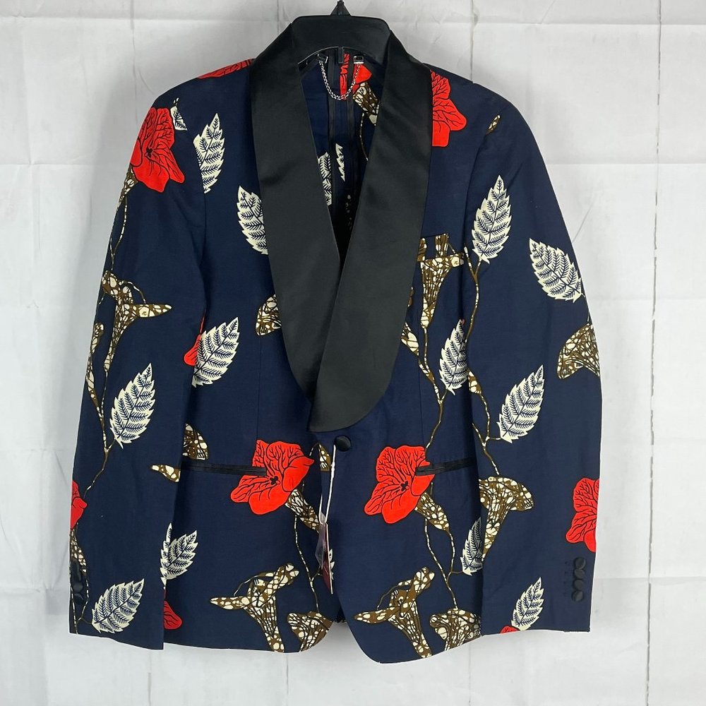 NWT Southern Gents Men's 38S Navy Blue Floral Tuxedo Jacket Blazer